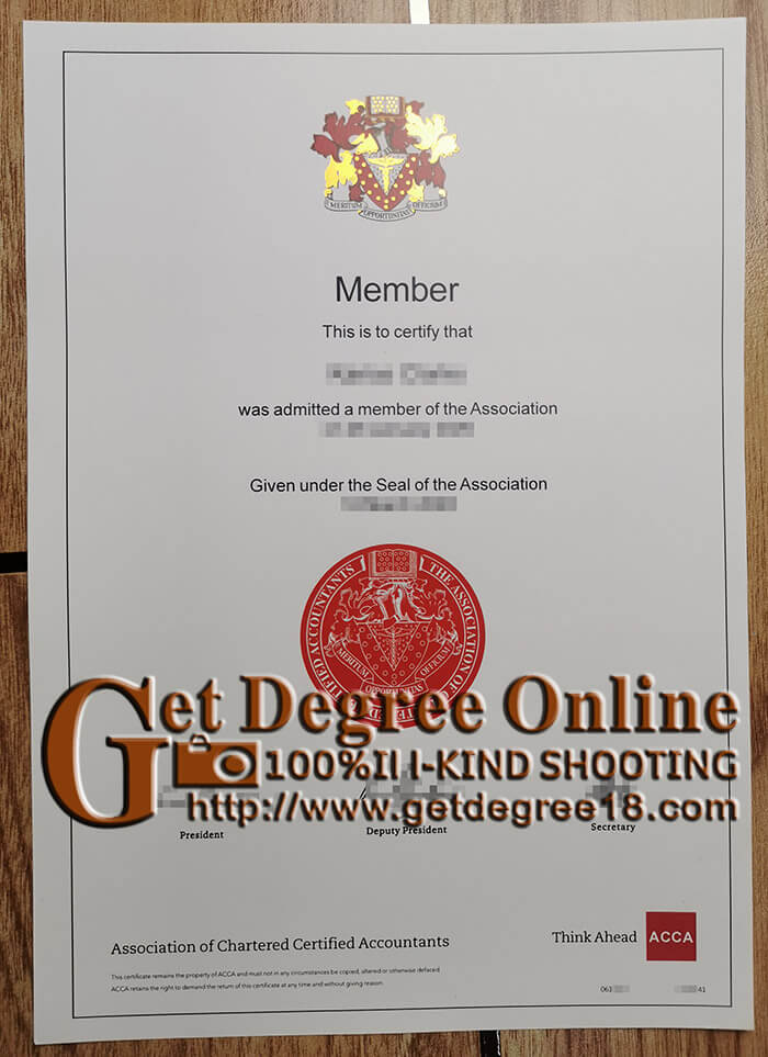 ACCA fake Member Certificate