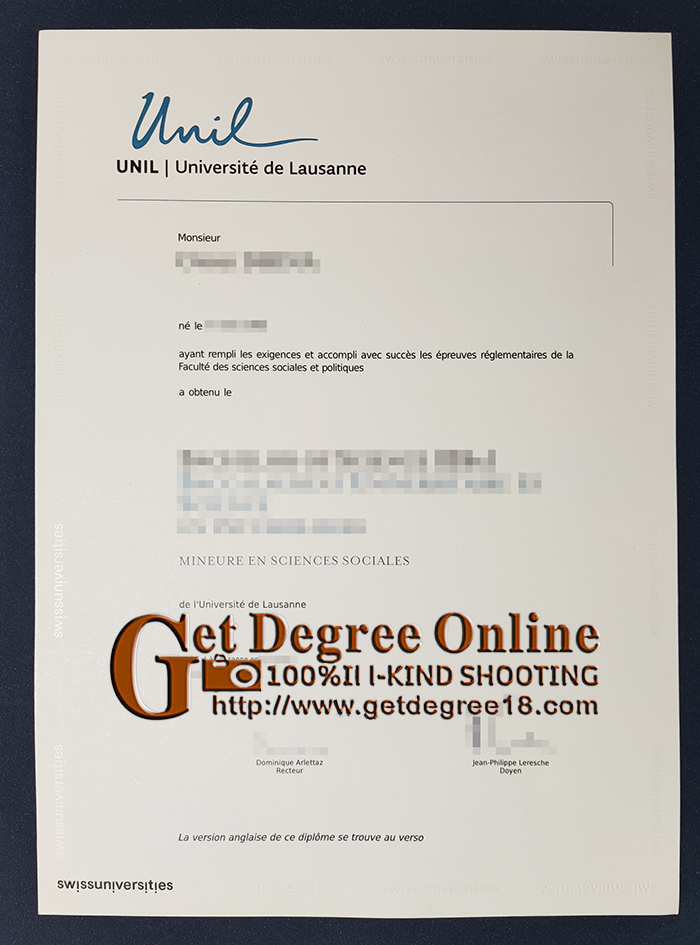 fake University of Lausanne diploma(UNIL).
