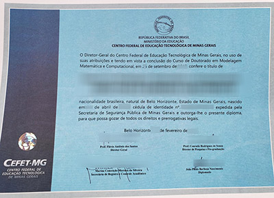 Buy Cefet-MG fake certificate.