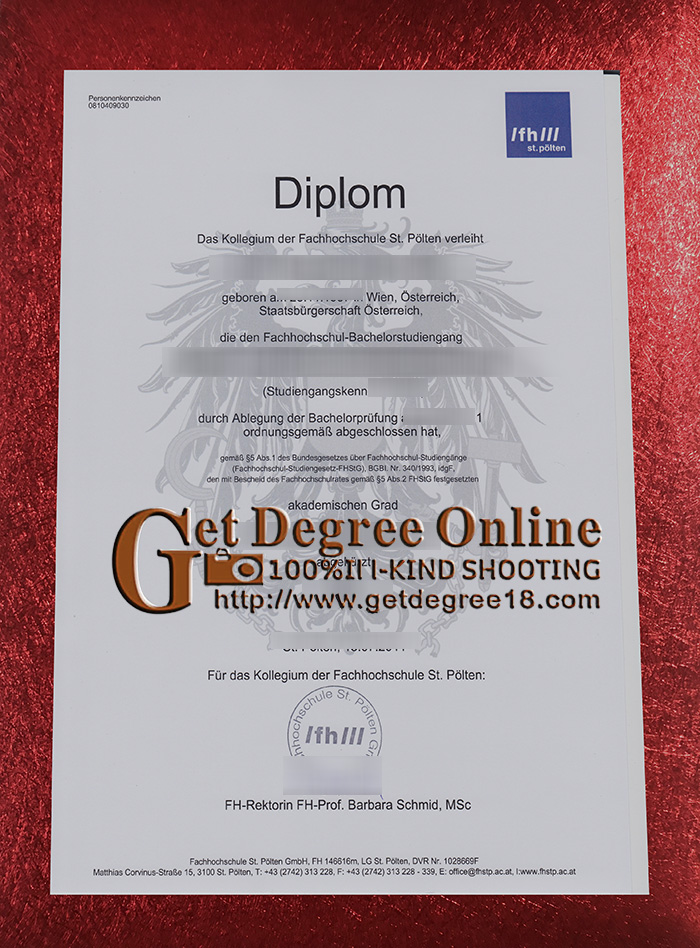 Fake Fachhochschule St. Pölten Diploma