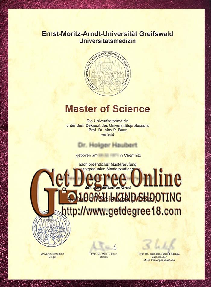 University of Greifswald fake diploma.