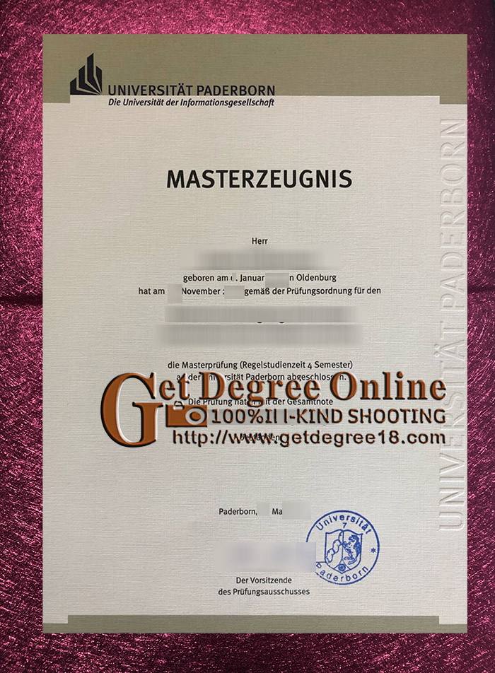 Paderborn University fake diploma.