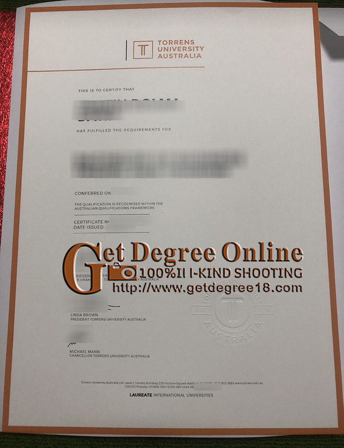 Buy fake Torrens University Australia diploma.