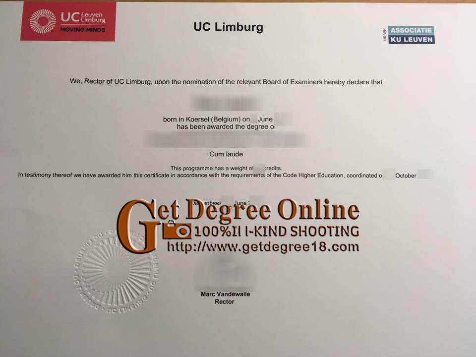 Buy fake UC Leuven-Limburg diploma.