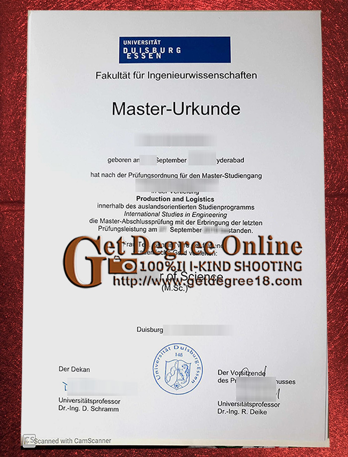 Buy University of Duisburg-Essen diploma