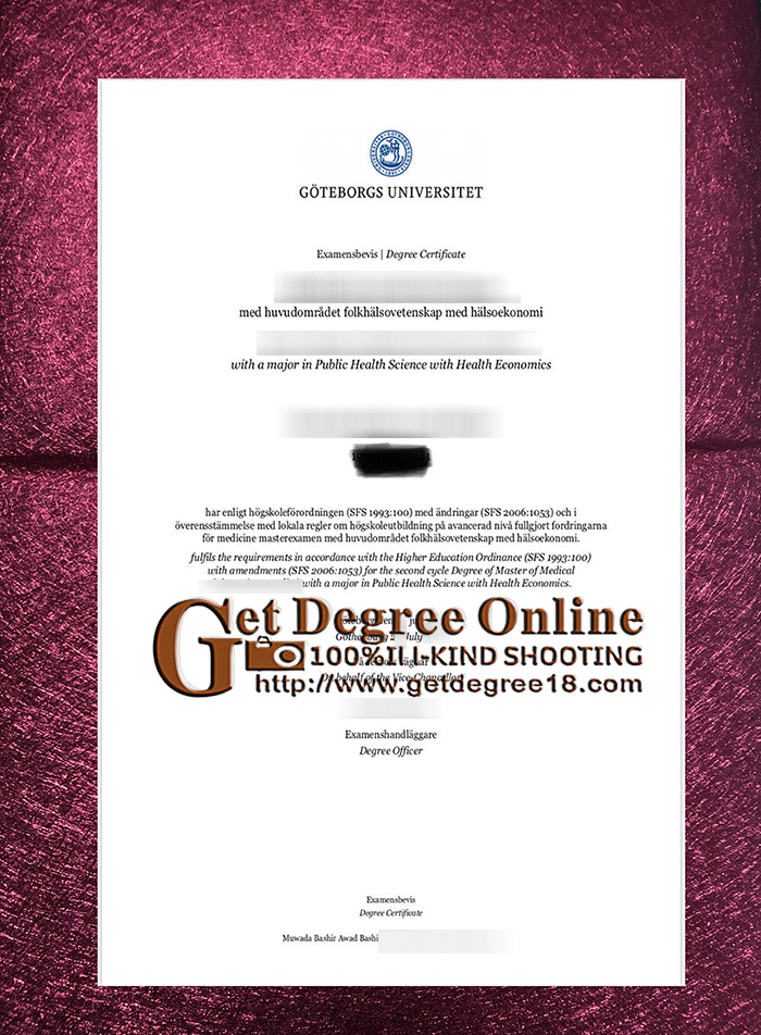 University of Gothenburg fake diploma.
