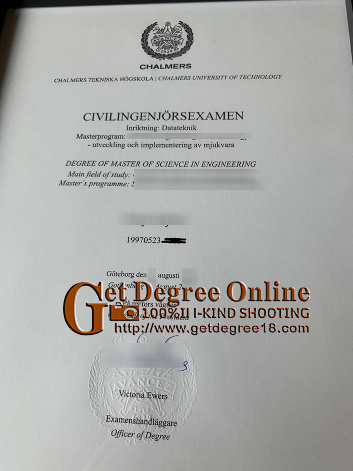 Buy Chalmers University of Technology fake diploma.