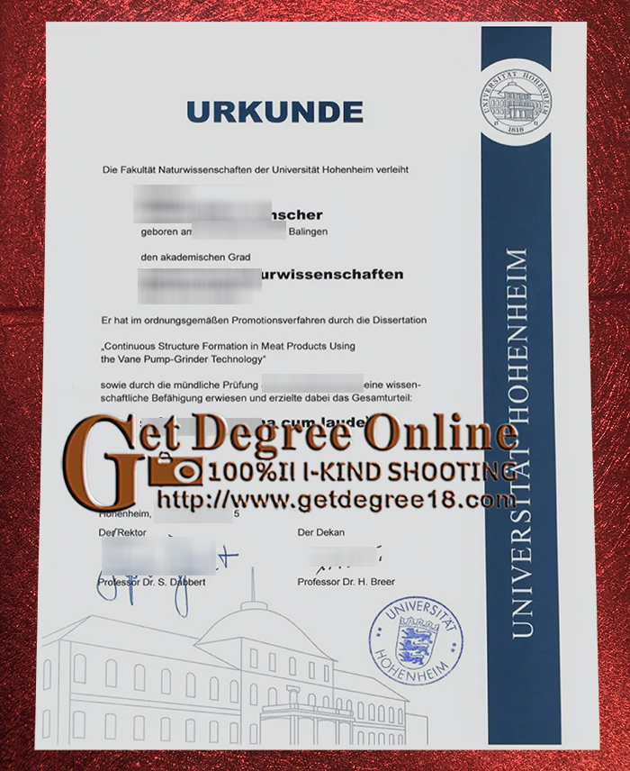 Fake Universität Hohenheim Urkunde