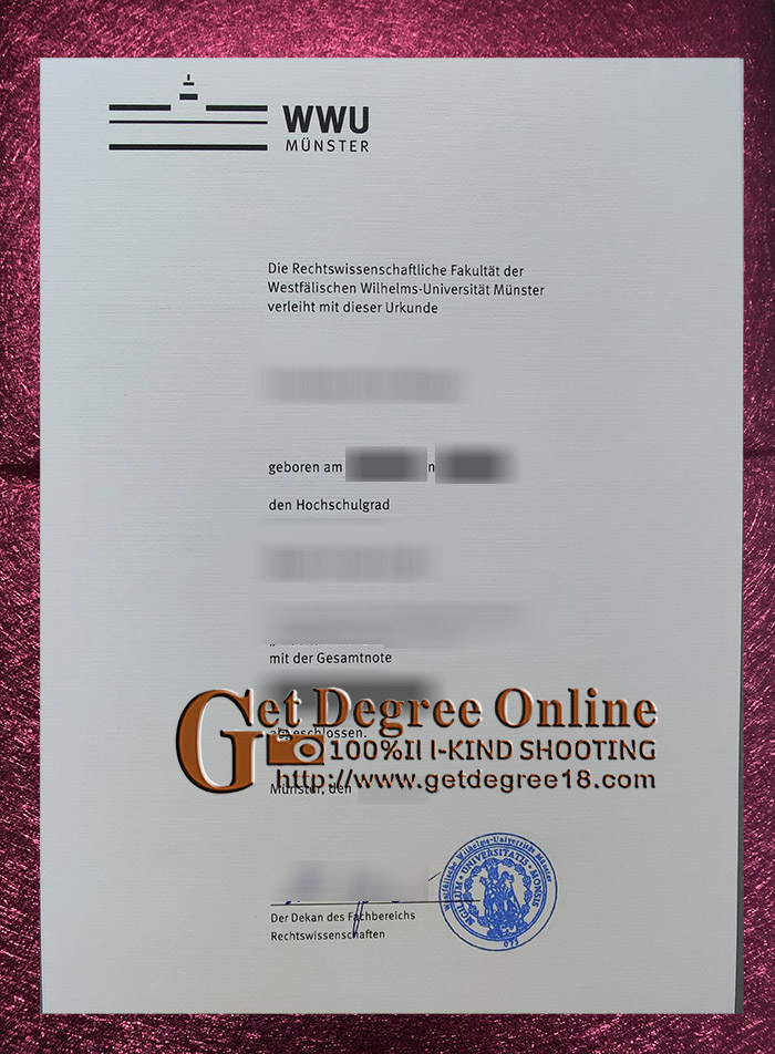 Buy University of Münster fake diploma. 