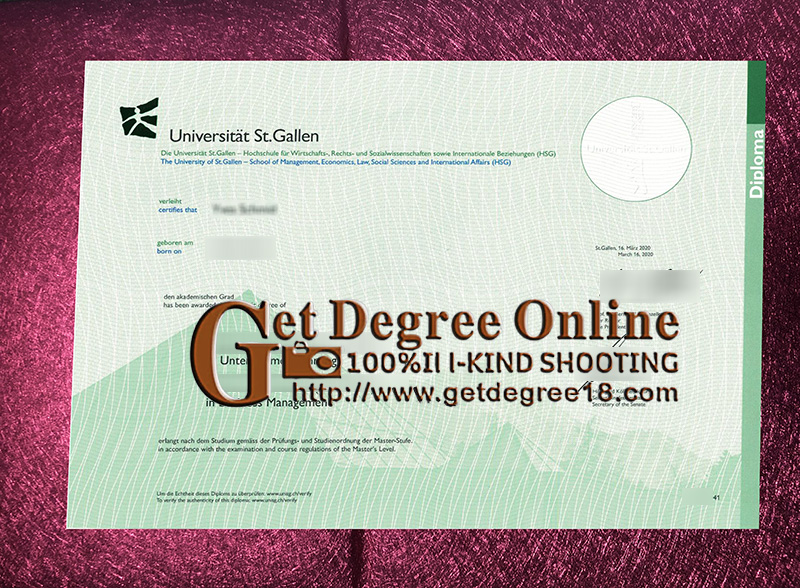Buy fake University of St. Gallen diploma.