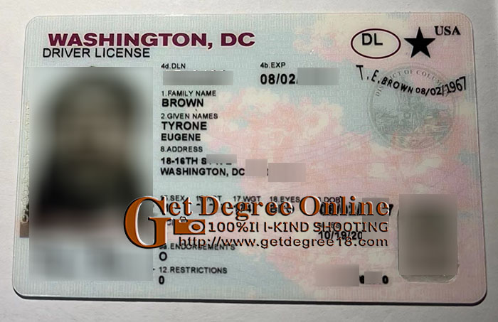 Washington DC Fake Driver's License