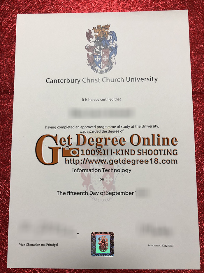 Buy fake Canterbury Christ Church University diploma