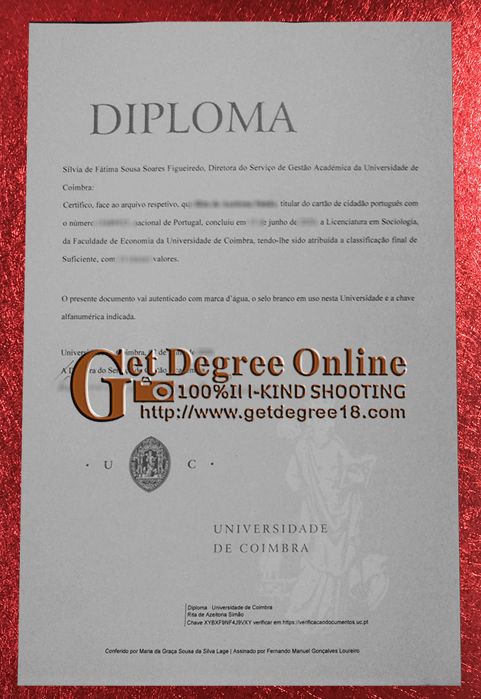 Buy fake University of Coimbra diploma