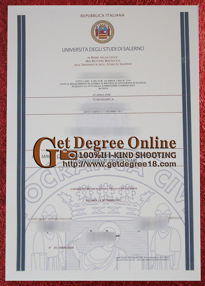 Buy fake University of Salerno diploma