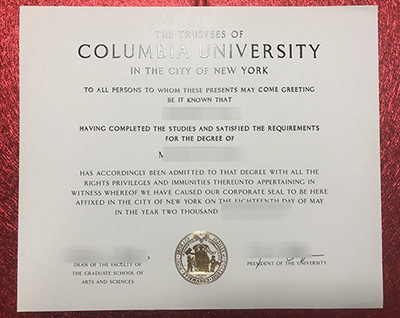 buy fake Columbia University diploma