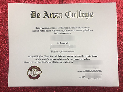 Buy fake De Anza College diploma