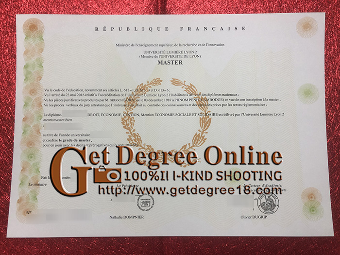 Buy fake Lumière University Lyon 2 Diploma