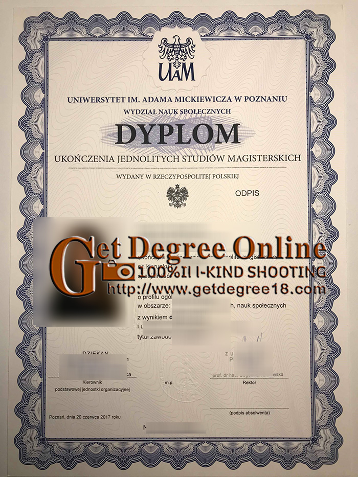Buy fake Adam Mickiewicz University diploma