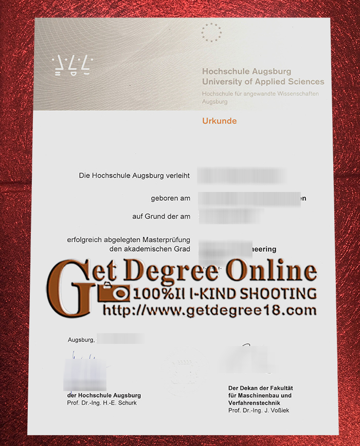 Fake Hochschule Augsburg Urkunde