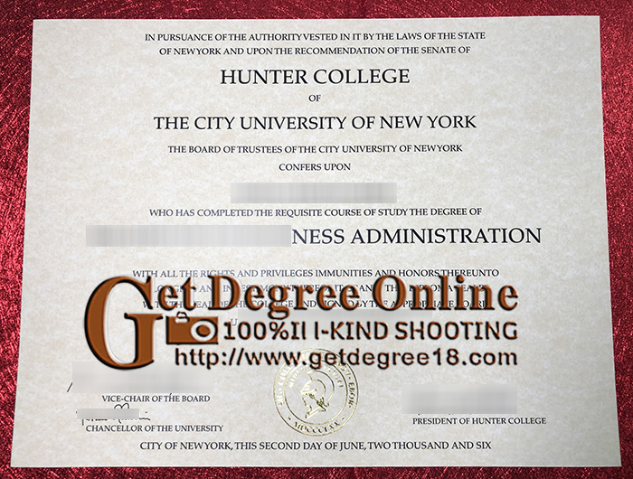 Fake Hunter College Diploma
