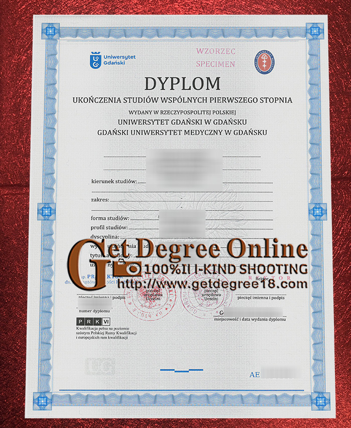 Fake Medical University of Gdańsk Dyplom