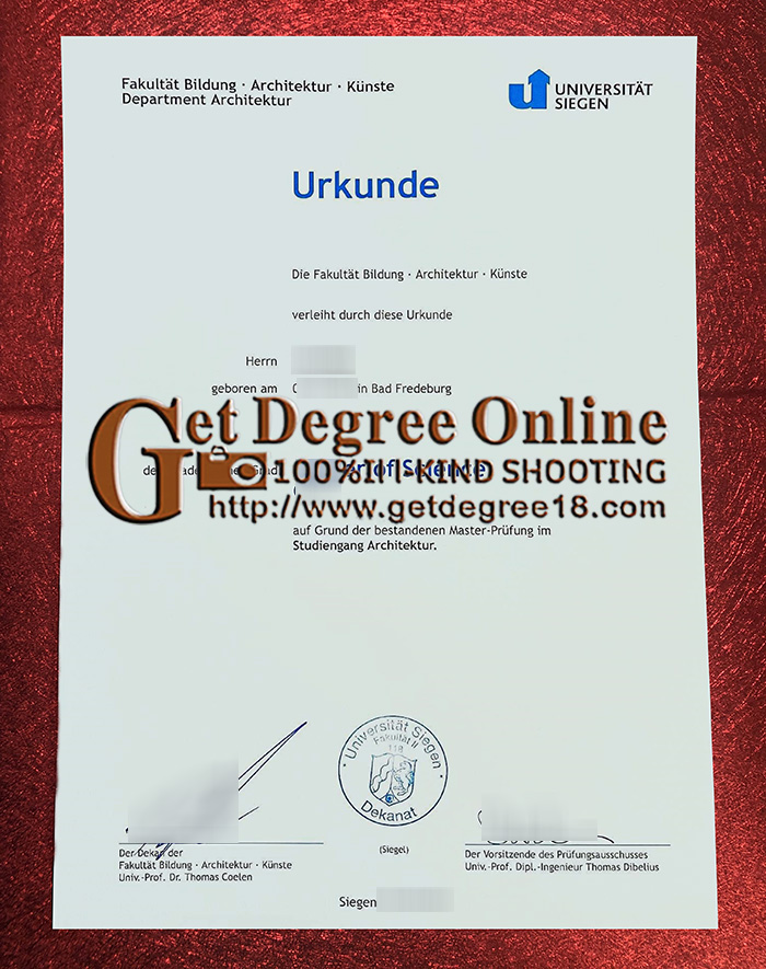 Fake Universität Siegen Urkunde