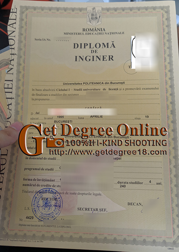 Fake Universitatea Politehnica din Bucureşti Diploma