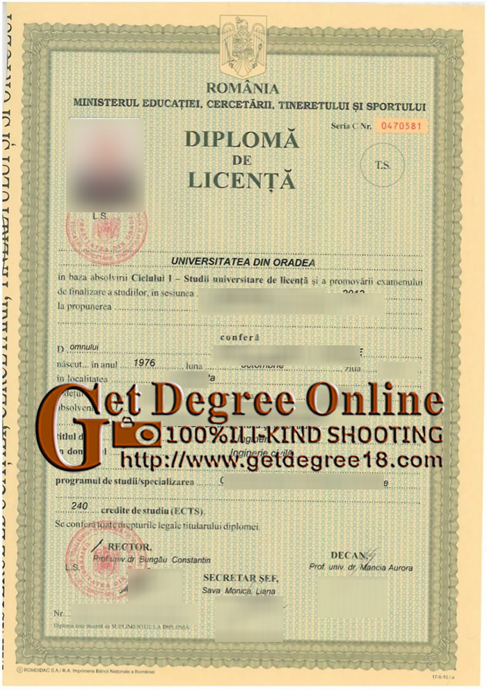 Fake Universitatea din Oradea Diploma