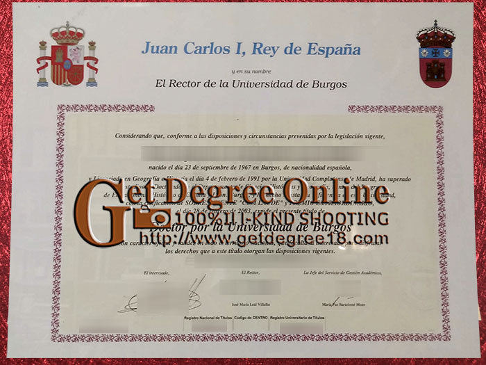 Universidad de Burgos Diploma