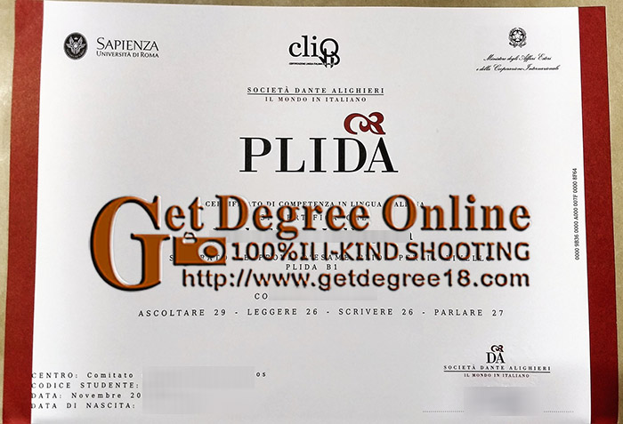 PLIDA B1 Certificate