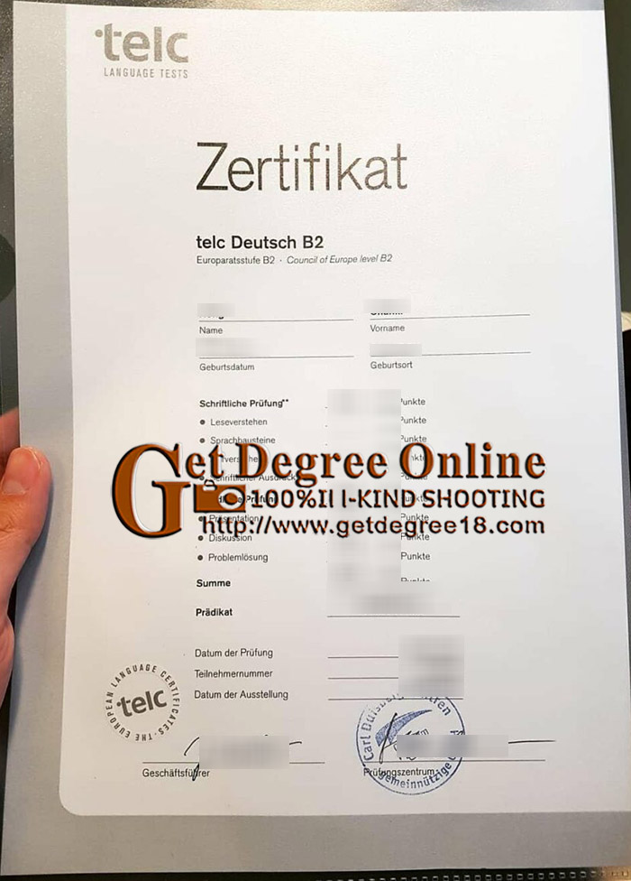 TELC Deutsch B2 Certificate