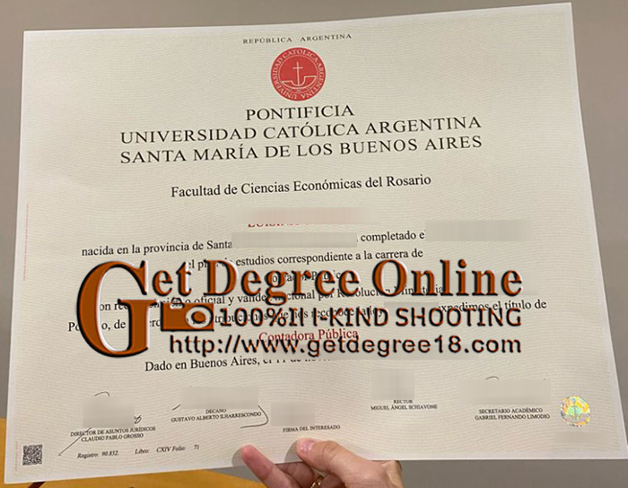 Pontificia Universidad Católica Argentina Diploma