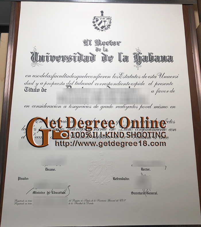 Universidad de La Habana Diploma