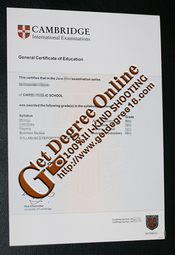 GCE certificate