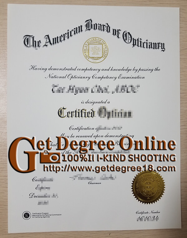 Certified Optician degree