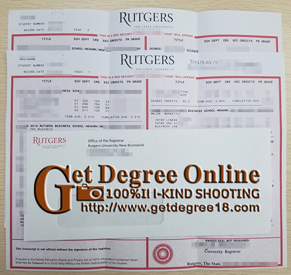 Rutgers University transcript