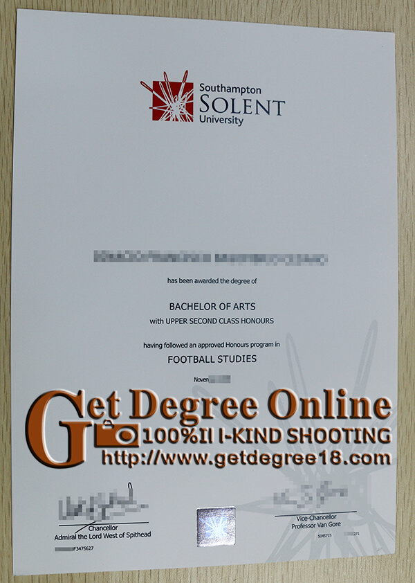 Southampton Solent University diploma