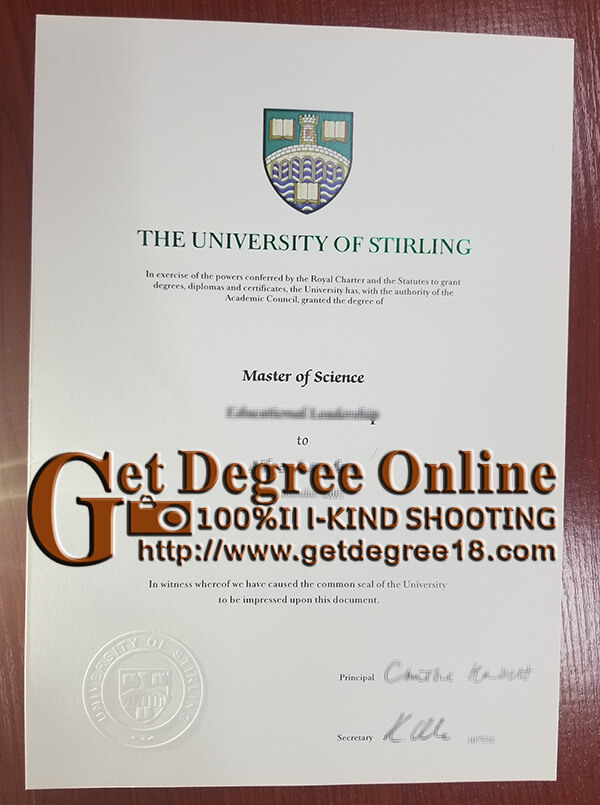 University of Stirling certificate.