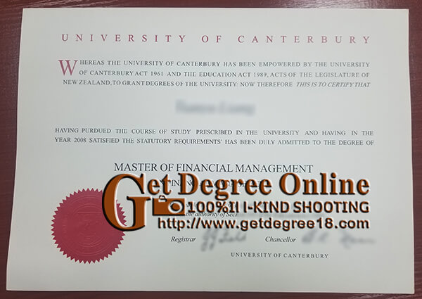 University of Canterbury fake degree certificate