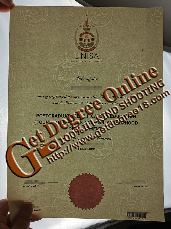 UNISA certificate