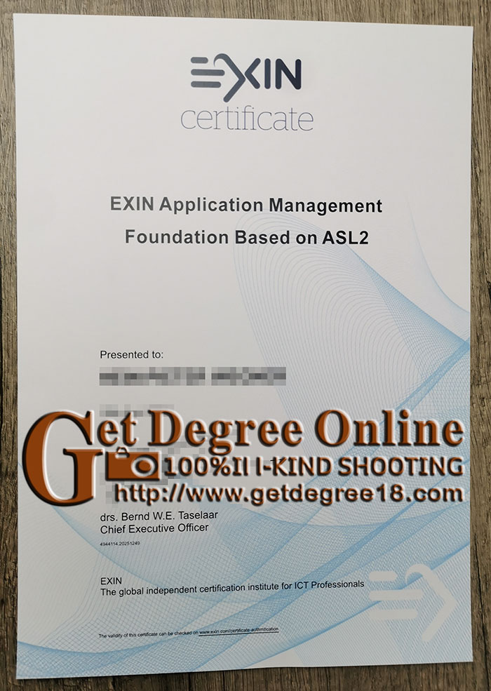 EXIN certificate