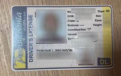Pennsylvania fake driver's license
