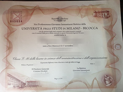 Read more about the article What a Fake University of Milano-Bicocca Diploma looks like