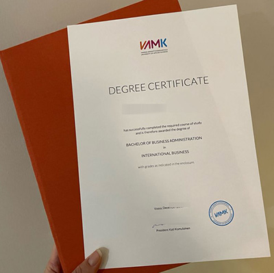 Fake VAMK Degree Certificate