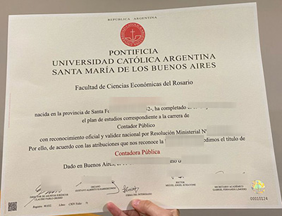 Pontificia Universidad Católica Argentina Diploma